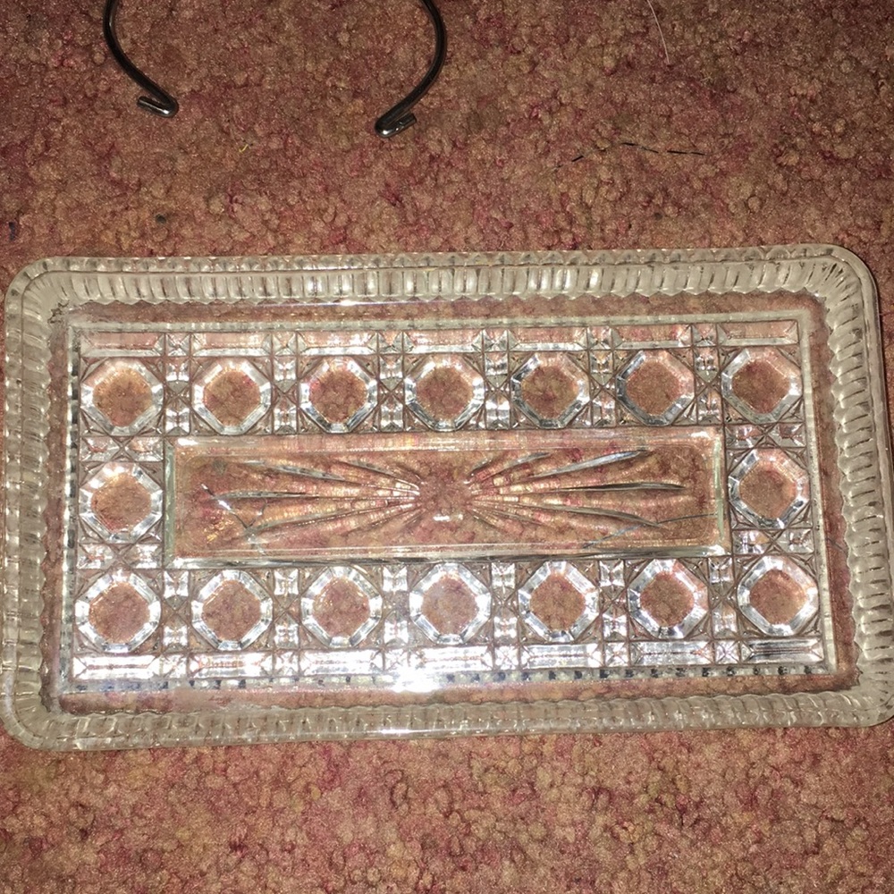 Vintage Federal Glass Tray Rectangular Windsor Clear